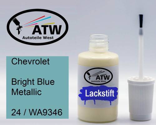 Chevrolet, Bright Blue Metallic, 24 / WA9346: 20ml Lackstift, von ATW Autoteile West.